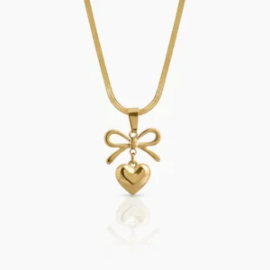 Bow Heart Necklace