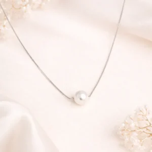Silver Luminous Pearl Drop Chain